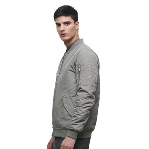 <b>Silver</b> Grey Bomber <b>Jacket</b> Men Lightweight Zip Up Outerwear Custom OEM Streetwear Fashion <b>Jacket</b> - Product Image 6