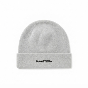 Gorro de Punto Acanalado Gris Claro Personalizado con Puño, Gorro Cálido de Invierno con Logotipo Bordado - Product Image 1