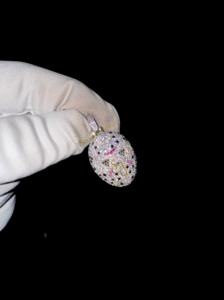 Colgante de máscara de portero de hockey de plata 925 personalizado con diamante de moissanita helado, dijes de collar deportivo, diseño de moda, regalo de joyería fina - Product Image 2