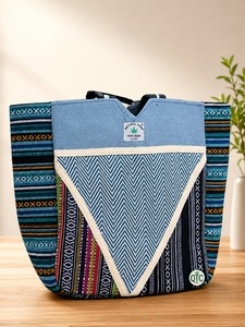 Embroidered Characters <b>Canvas</b> Casual Tote <b>Bag</b> <b>Large</b> Capacity Zipper Shoulder Handbag Satin Lining Portable Shopping Travel <b>Bag</b> - Product Image 2