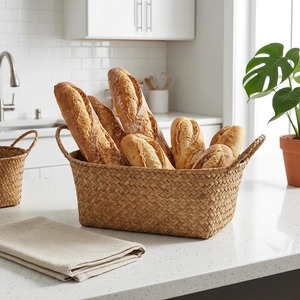 ชุดตะกร้าหวายรูปวงรี 3 ใบ ตะกร้าเก็บของทำมือ ขายส่ง เป็นมิตรกับสิ่งแวดล้อม ผลิตในเวียดนาม - Product Image 5