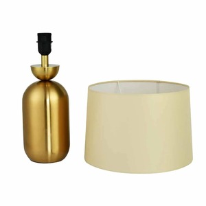KS International <b>Gold</b> Electroplated Metal <b>Table</b> Lamp <b>Bedside</b> Floor Lamp White Shade Custom Branded for Hotel Home Decoration - Product Image 2