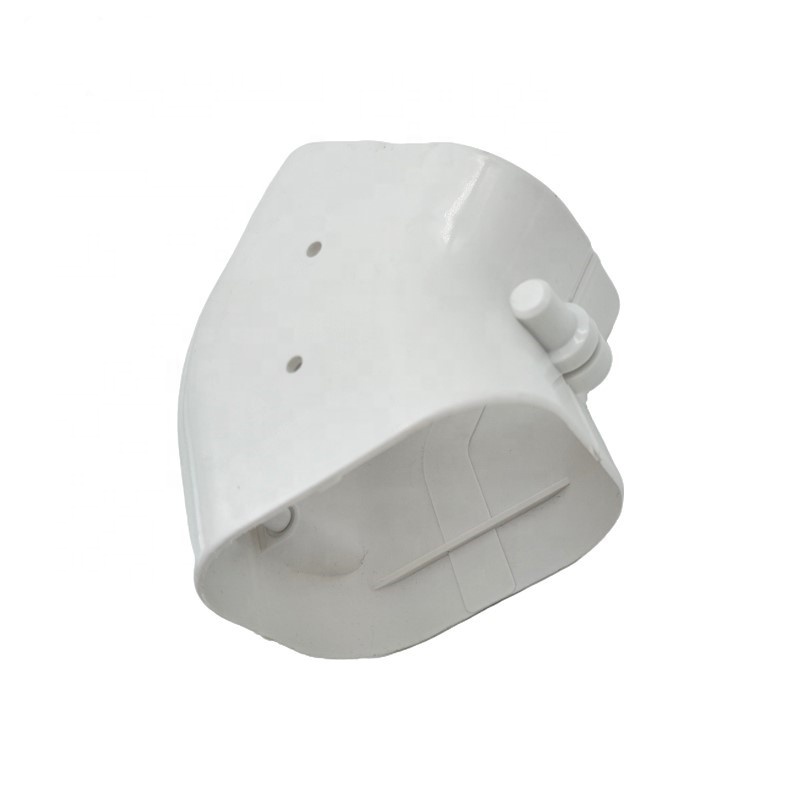 Unique Bargains PVC Decorative Line Cover 0.39ft L X 3 Inch W Flat Elbow Tubing For Air Conditioner Heat Pump White