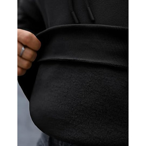 Sweat-shirt à capuche surdimensionné doublé polaire pour homme, sweat-shirt à capuche avec poche à cordon de serrage, décontracté, pour la salle de sport et l'entraînement, automne-hiver - Product Image 5