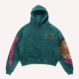 เสื้อฮู้ดดี้ผู้ชายคุณภาพสูงทรงโอเวอร์ไซส์จาก Up-Felt-Impex พร้อมลายพิมพ์ DTG แขนยาว มีเชือกผูก และคุณสมบัติซักแห้ง - Product Image 6