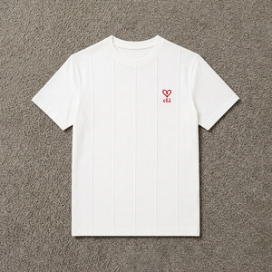 Camisa de mujer de algodón liso con ribete en contraste, estilo minimalista, clásica, de media manga, corte regular, para todas las estaciones. - Product Image 3