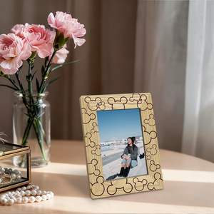 Wooden Picture <b>Frame</b>, Light Wood Grain Cartoon Characters Photo <b>Frame</b> Photo, Display on Table Top Desk, Picture Gift for Friend - Product Image 2