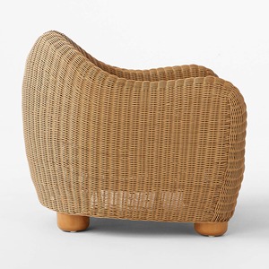 Canapé de jardin moderne en rotin PE une place avec coussin non imperméable, mobilier d'extérieur durable pour hôtels et appartements - Bana - Product Image 4