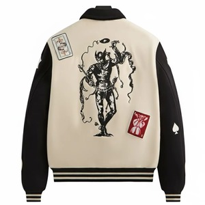 Chaqueta de Cuero Bordada de Diseño Personalizado, Chaqueta de Motero de Cuero Genuino, Servicio de Muestras de Fábrica OEM ODM Premium - Product Image 4