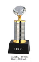 Magnifiques trophées sportifs en métal avec globe en cristal finition or, portables, pour récompenses d'entreprise, gravure possible, allure luxueuse pour récompenser