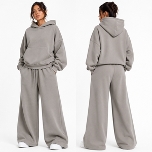Completo da donna <span class=keywords><strong>ONE</strong></span> <span class=keywords><strong>APEX</strong></span>: Felpa con cappuccio e pantaloni della tuta a gamba larga, vestibilità regolare, antibatterico, ad asciugatura rapida, stile streetwear, in tessuto pesante French Terry - Product Image 2