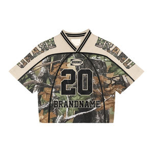 Maillot de football américain rétro personnalisé en polyester camouflage, coupe ample, style streetwear, vente en gros - Product Image 1
