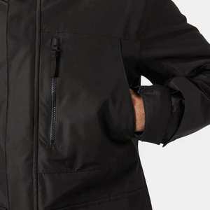Chaqueta de Invierno Impermeable con Capucha y Cremallera, Negra Sólida, con Bolsillos Inferiores, para Windsurf y Actividades al Aire Libre, Venta al por Mayor Personalizada - Product Image 4
