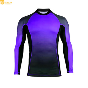 เสื้อรัดกล้ามเนื้อแขนยาวสำหรับผู้ชายแบบกำหนดเอง BJJ MMA ฟิตเนส เสื้อสำหรับการฝึกซ้อมแบบไล่เฉดสี - Product Image 3