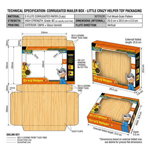 Custom Eco-friendly Biodegradable Disposable Corrugated Mailer Box Transparent <b>Window</b> Offset Printing Embossing Tool Set Gift - Product Image 5