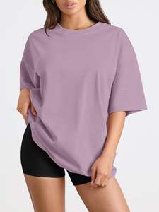 Camiseta Oversize de Alta Calidad para Mujer, de Tejido Grueso, Hombros Caídos, Ajuste Holgado, Lavado Ácido, Top de Moda Personalizado, Transpirable y Cómodo - Product Image 1