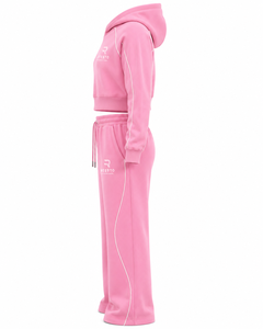 Survêtement homme personnalisé avec logo, passepoil contrastant, taille élastique, sweat-shirt décontracté oversize à capuche pour homme - Product Image 3