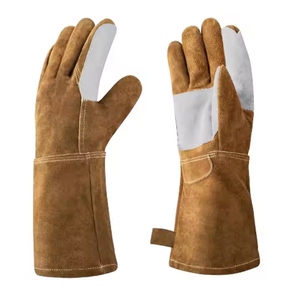 High Quality Heavy-Duty Reinforced Cowhide Split Leather Welding <b>Gloves</b> Abrasion Resistant Hand Protective Clothing Safety - Product Image 6