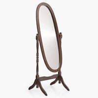 Classic Traditional Decorative Wooden Cheval Floor Mirror Freestanding Oval Dressing Mirror Adjustable Full Length Solid Wood