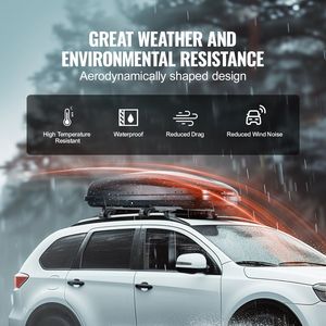 Boîte de toit rigide en ABS de 14 pieds cubes, ouverture double face avec 2 sangles renforcées, porte-bagages de toit pour voiture - Product Image 6