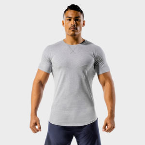 Camisetas Deportivas de Punto de Primera Calidad para Hombre, Camisetas de Gimnasio 100% Algodón, Ligeras, de Secado Rápido, con Logotipo Personalizado - Product Image 1