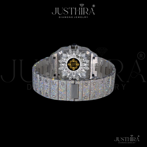 Reloj de pulsera de lujo con diamantes de moissanita VVS premium, el más vendido, ideal para regalo de negocios, con acabados disponibles para la venta. - Product Image 2