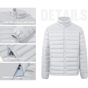 <b>men</b> hooded puffer coat quilted winter <b>jacket</b> <b>lightweight</b> insulated wear <b>mens</b> puffer <b>jacket</b> winter outerwear padded warm coat - Product Image 3