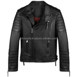 OEM Factory-Made Pure Black Men's Motorbike Leather <b>Jacket</b> Low Moq Custom-Made 100%High Quality Wholesale Leather Fashion <b>Jacket</b> - Product Image 1