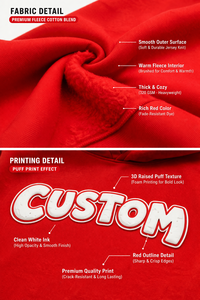 Conjunto Deportivo Personalizado con Logotipo en Relieve para Hombre, Sudadera con Capucha y Pantalones Deportivos Rojos, Traje Deportivo de Felpa de Algodón Premium, Ropa Deportiva Urbana - Product Image 6