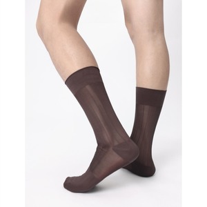 Chaussettes habillées pour hommes, violettes, fines, côtelées, en maille, respirantes, pour tenue formelle - Product Image 6