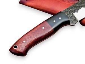 Cuchillo EDC de hoja fija personalizado Nordic Forge, mango de palisandro, funda de cuero, OEM personalizable, hoja completa de acero 12c27, cuchillo de camping. - Product Image 5