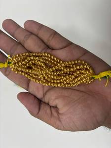 Perles en verre dorées à texture côtelée, finition métallique et design multi-brins pour la fabrication de bijoux, l'artisanat, les vêtements et les accessoires - Product Image 5
