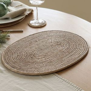 Elegant Rattan <b>Placemat</b> Handmade Natural Weave Dining Table Mat <b>Round</b> Heat Resistant Home Decor - Product Image 2