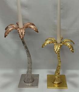 Portavelas Cónico de Metal con Diseño de Palmera Hecho a Mano, Decoración Moderna para el Hogar al Mejor Precio - Product Image 3