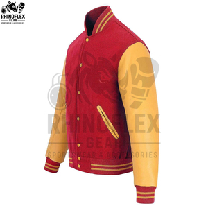 New Fashion Factory Price Leather Versity <b>Jackets</b> Full Sleeves Custom Leather Versity <b>Jackets</b> Letterman Wool Leather <b>Jackets</b> - Product Image 2