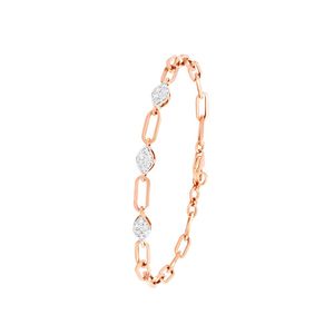 Bracelet chaîne à maillons ovales en diamant de laboratoire or rose - Product Image 1