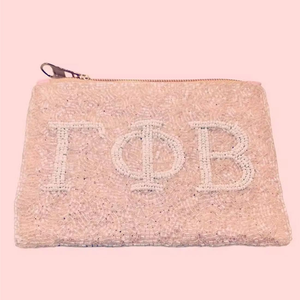 Pochette chic faite main en toile, mini porte-monnaie perlé rayé rose-rouge-vert, fermeture éclair, élégante broderie, style amour - Product Image 5