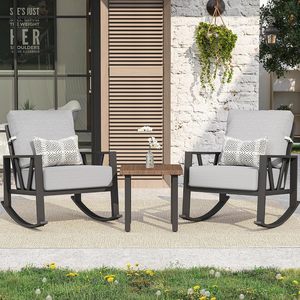 Ensemble de meubles de jardin en rotin PE KD moderne, 2 chaises confortables, table résistante aux intempéries, design contemporain pour appartement - Product Image 2