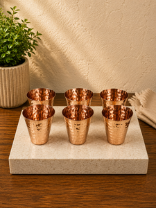 Short Glass Hammered Plain Hammered Pure Copper Luxury Customizable Customized Packaging Home Dining Office - Product Image 6