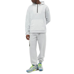 Vornex Industry Men's Quarter Zip Hooded Sweatshirt Matching Tracksuit Set – <b>Grey</b> / Customized Low Moq Oem Sweatshirts For Adult - Product Image 2