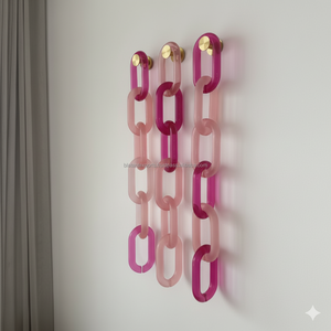 Decoración de Pared de Eslabones de Cadena de Resina Transparente y Colorida, Decoración Moderna Lavable para Sala de Estar y Oficina, Temas de Letras y Naturaleza, Boda - Product Image 1