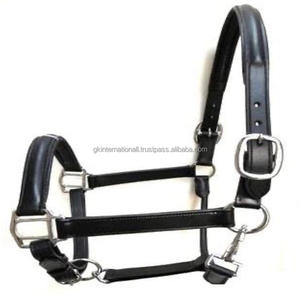 Halter équestre de cheval en cuir de haute qualité avec corde en nylon rembourré doux Muserolle équipement de cheval collier de tête de cheval - Product Image 3
