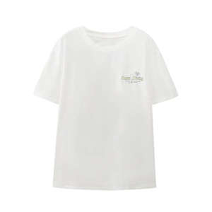 เสื้อยืดผู้หญิงแบบกำหนดเอง ผู้ผลิต OEM เสื้อยืดผ้าฝ้ายพิมพ์ลายถักคุณภาพพรีเมียม นุ่มสบาย สำหรับแบรนด์แฟชั่นและการสั่งซื้อจำนวนมาก - Product Image 1