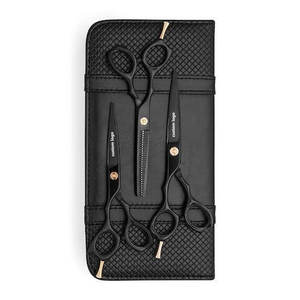 Juego de Tijeras Premium para Zurdos en Negro Mate, Diseño Ergonómico para Corte de Precisión con la Mano Izquierda - Product Image 6