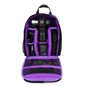 Green Interior Camera <b>Backpack</b> With Multiple Lens Compartments Waterproof Nylon Softback Bag For DSLR <b>Photography</b> Equipment - Product Image 3