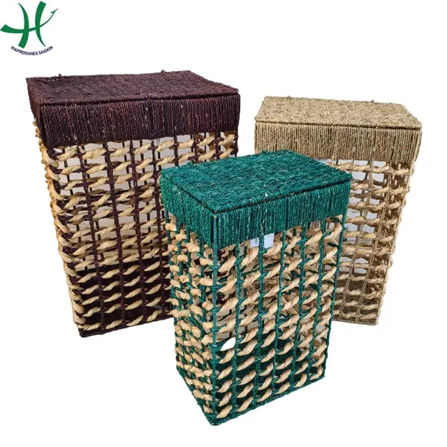 Giặt Hamper Lớn Dệt Nước Lục Bình Giặt Giỏ Quần Áo Bẩn Hamper Cho Giặt Ủi Hoặc Phòng Ngủ