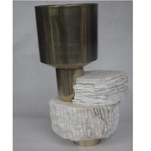 Cuenco de mármol de aluminio de alta calidad, Decoración de mesa de comedor, cuenco decorativo para servir, Mesa para el hogar, artesanías modernas - Product Image 5