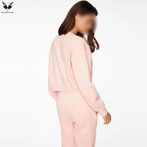Ensemble tendance haut court rose et pantalon de jogging pour femme, ensemble de survêtement deux pièces à la mode pour l'entraînement, le sport, la détente et les voyages - Product Image 4