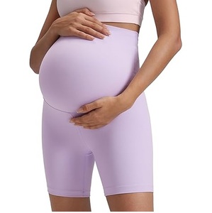 Shorts de Maternidad de Color Sólido, Diseño 2026, 100% Poliéster, Ropa de Maternidad para Mujer, Shorts de Yoga Estilo Biker, Venta al Por Mayor - Product Image 4
