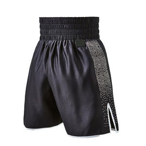 Shorts de boxe en nylon noir de haute qualité 2026 avec empiècements latéraux motif poisson et logo personnalisé pour la vente en gros - Product Image 4